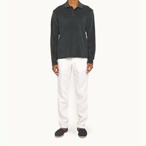 NEW NWT orlebar brown griffon linen trousers white 30 vacation beach festival